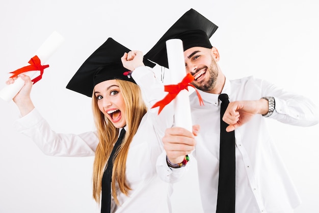 Happy people celebrating graduation