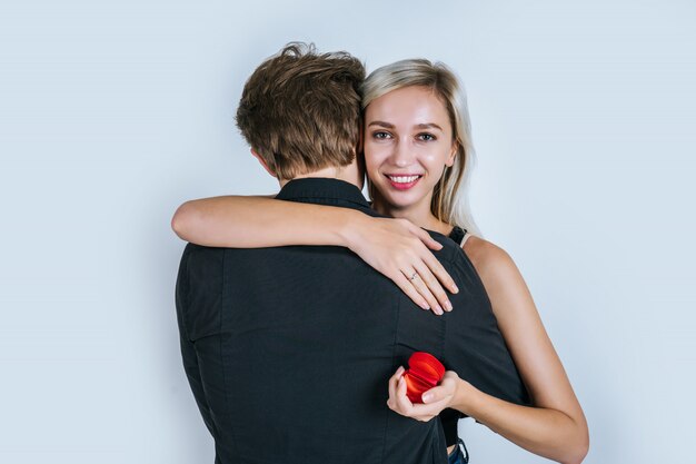 Happy portrait of Couple surprise marriage