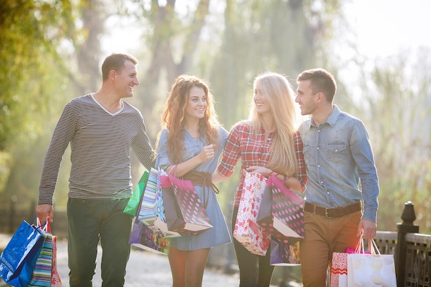 happy smiling friends outdoor