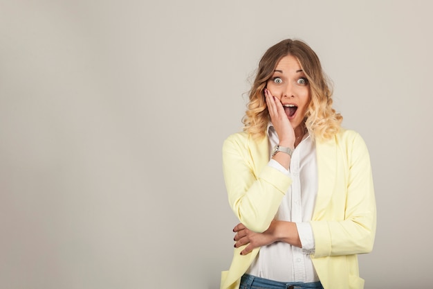 Happy surprised woman