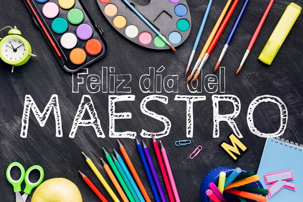 スペイン語で幸せな先生の日のお祝い