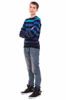 Free photo happy teenager boy in casual standing