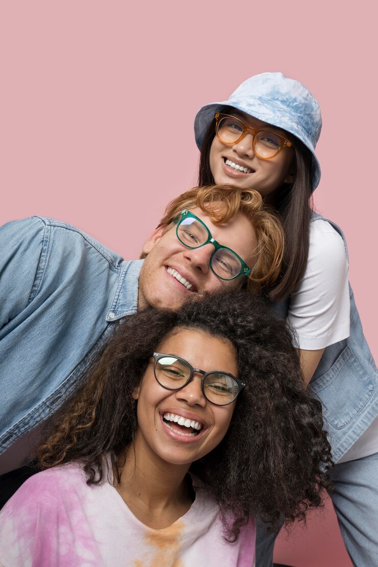 Free Photo happy teenager portraits isolated