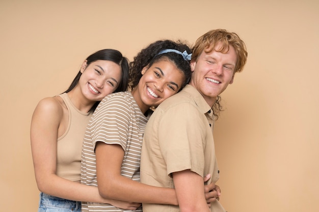 Free photo happy teenager portraits isolated