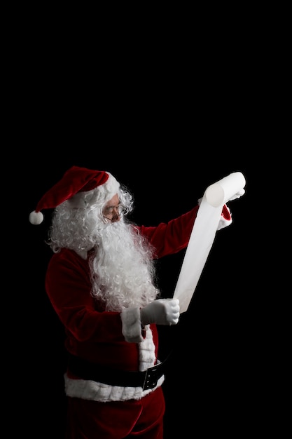 Happy traditional Santa Claus isolated on background