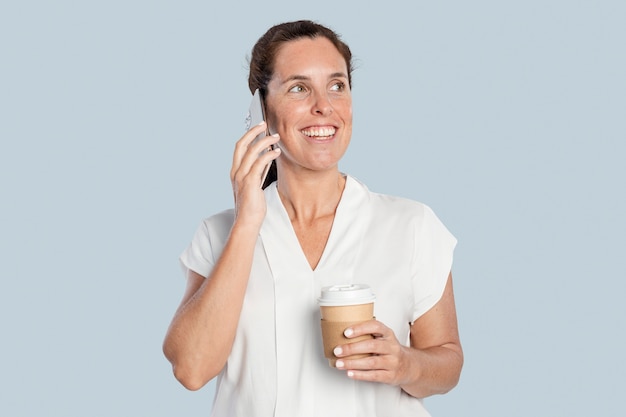 Happy woman on a call