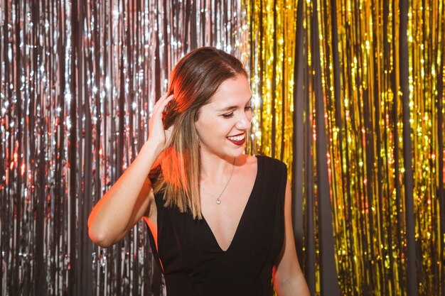 Happy woman at new year party