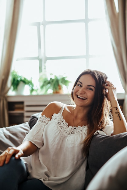 Happy woman smiling