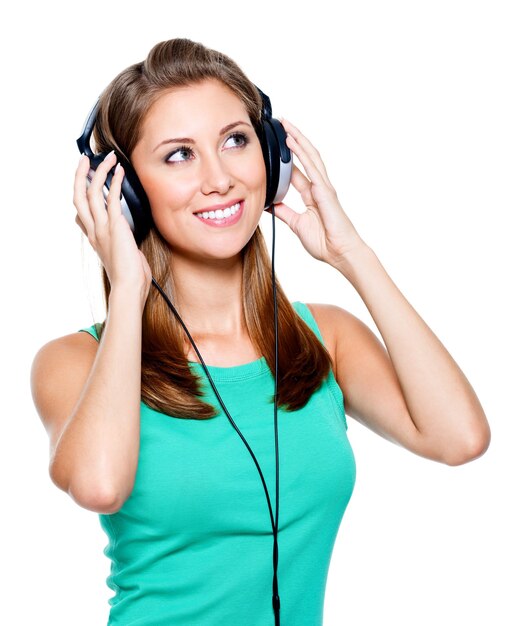 Happy woman with headphones