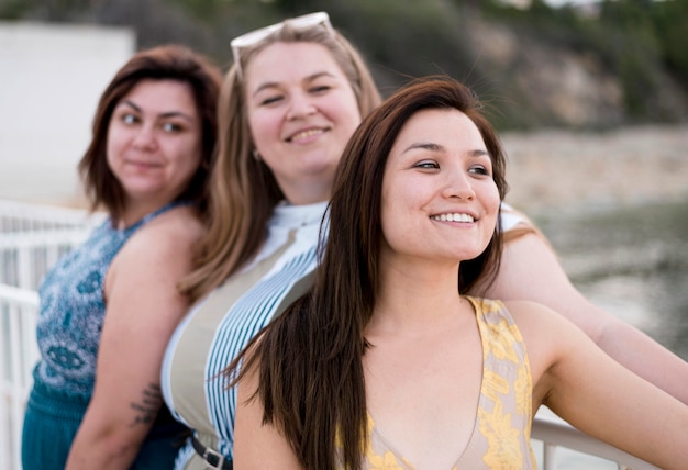 Happy women in casual clothes