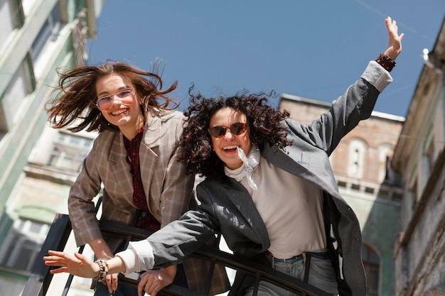 Happy women posing together