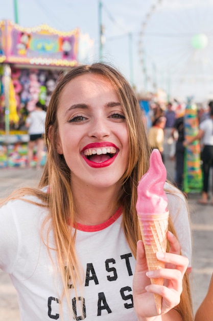 Happy young girl posing