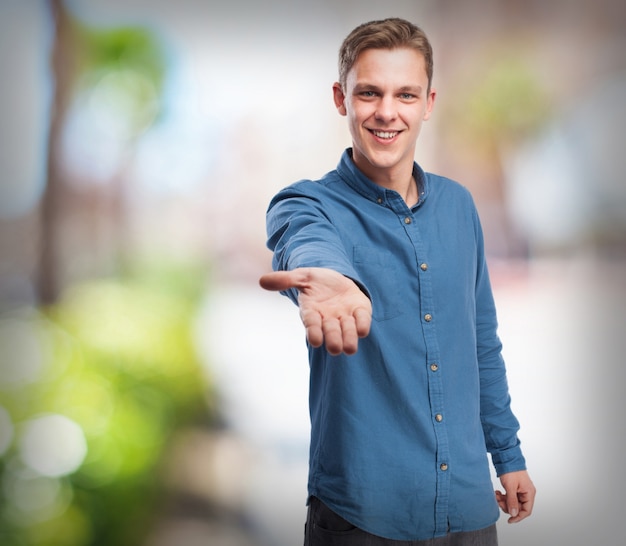 happy young-man help sign