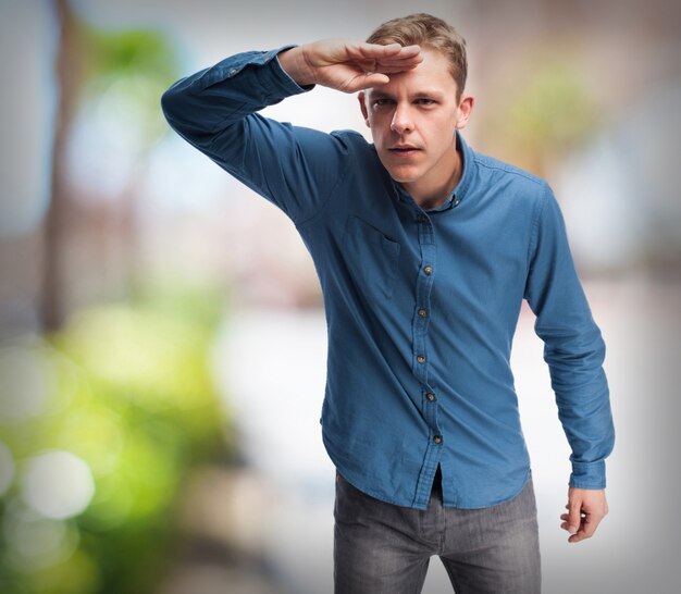 happy young-man looking far