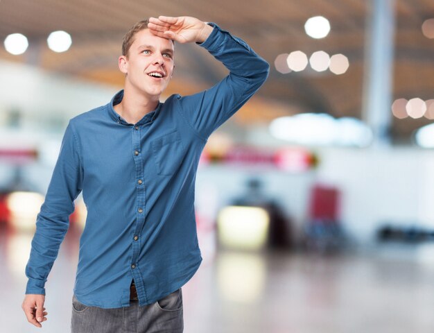 happy young-man looking far