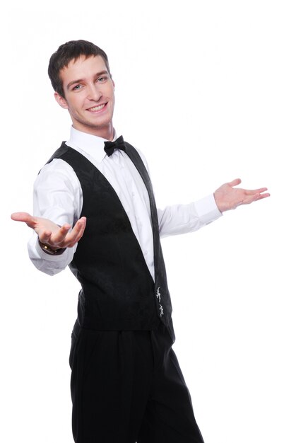 happy young waiter