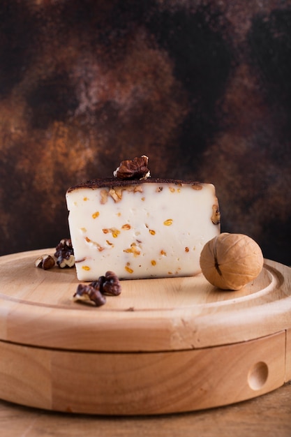 Hard cheese with nuts  platter