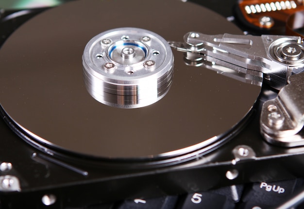 Free photo hard drive disc close up