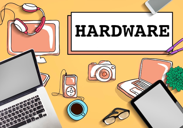 Foto gratuita hardware software elettronica concetto di tecnologia