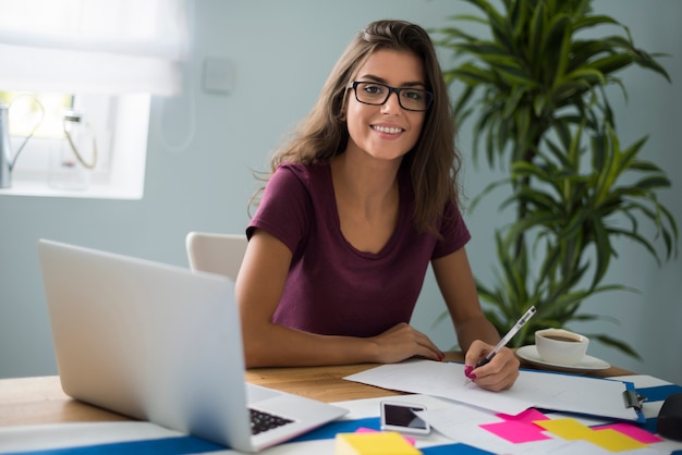 Hardworking woman doesn't seem tired