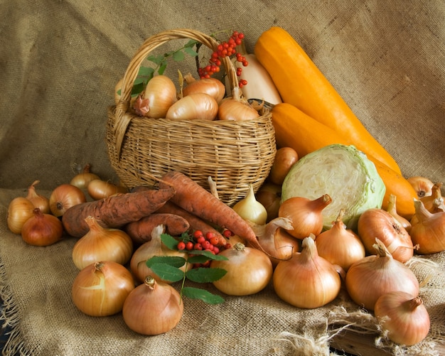 harvested vegetables