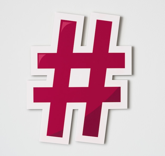 Бесплатное фото Значок цифрового мультимедиа hashtag