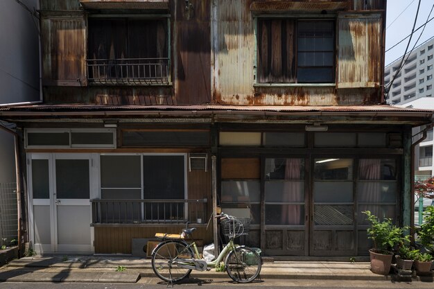 Haunted house and bicycle background