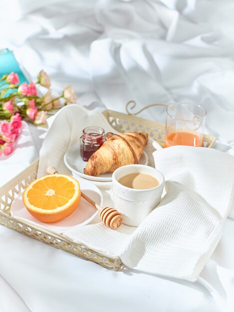 Having breakfast on bed