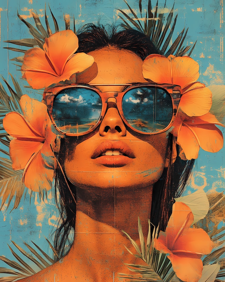 Free Photo hawaii illustration in retro comic style