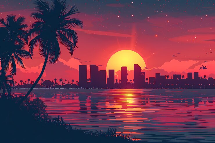 Free Photo hawaii illustration in retro comic style