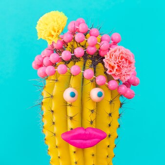 Гавайский кактус симпатичный. lady cactus минималистичный модный арт
