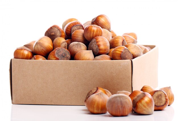 hazelnuts in box