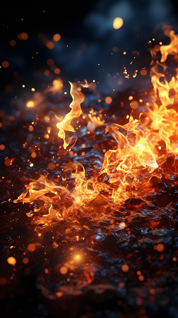 HD quality hyperrealistic fire effect