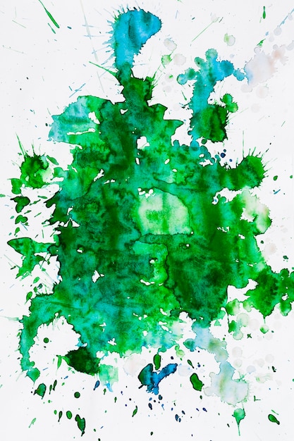 Over head view of a green water color stain