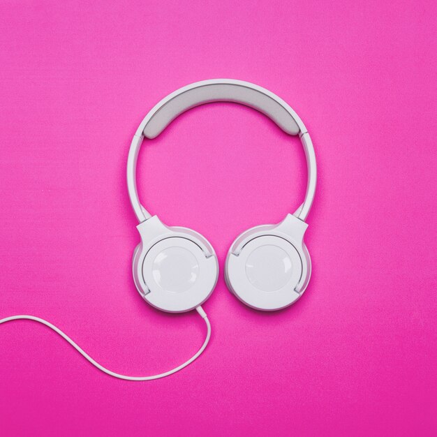 Headphones on bright background