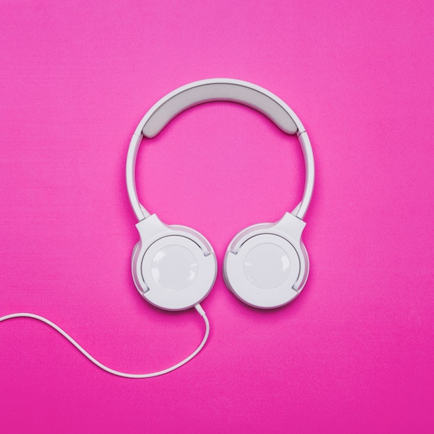 Headphones on bright background