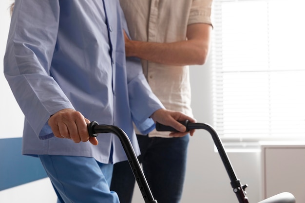 Health assistant with female patient