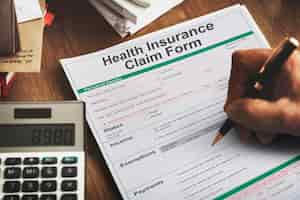 Free photo health benefits claim benefits form concept