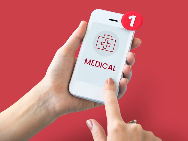 Healthcare concept on a device screen