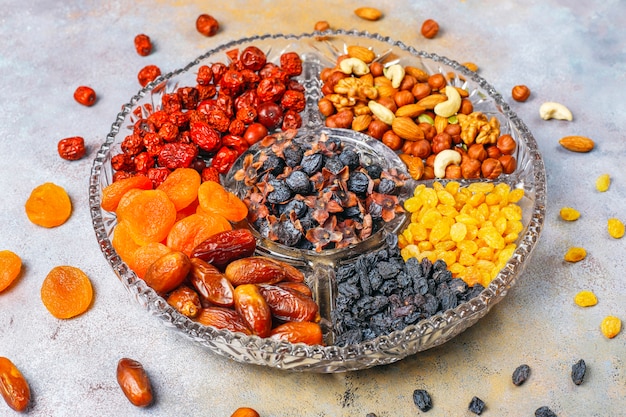 Healthy assortment dry fruits