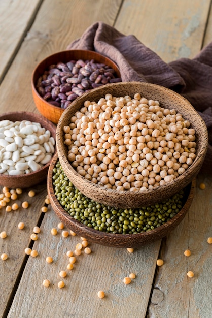 Healthy beans arrangement concept