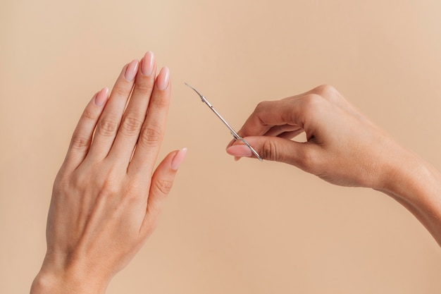 Healthy beautiful manicure front view