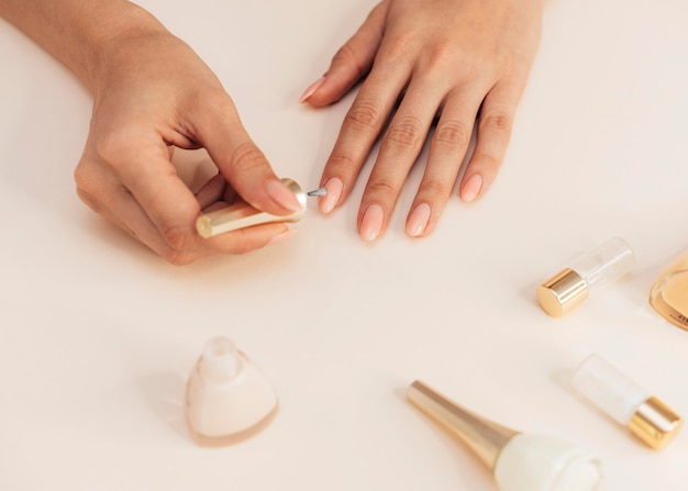 Healthy beautiful manicure and tools