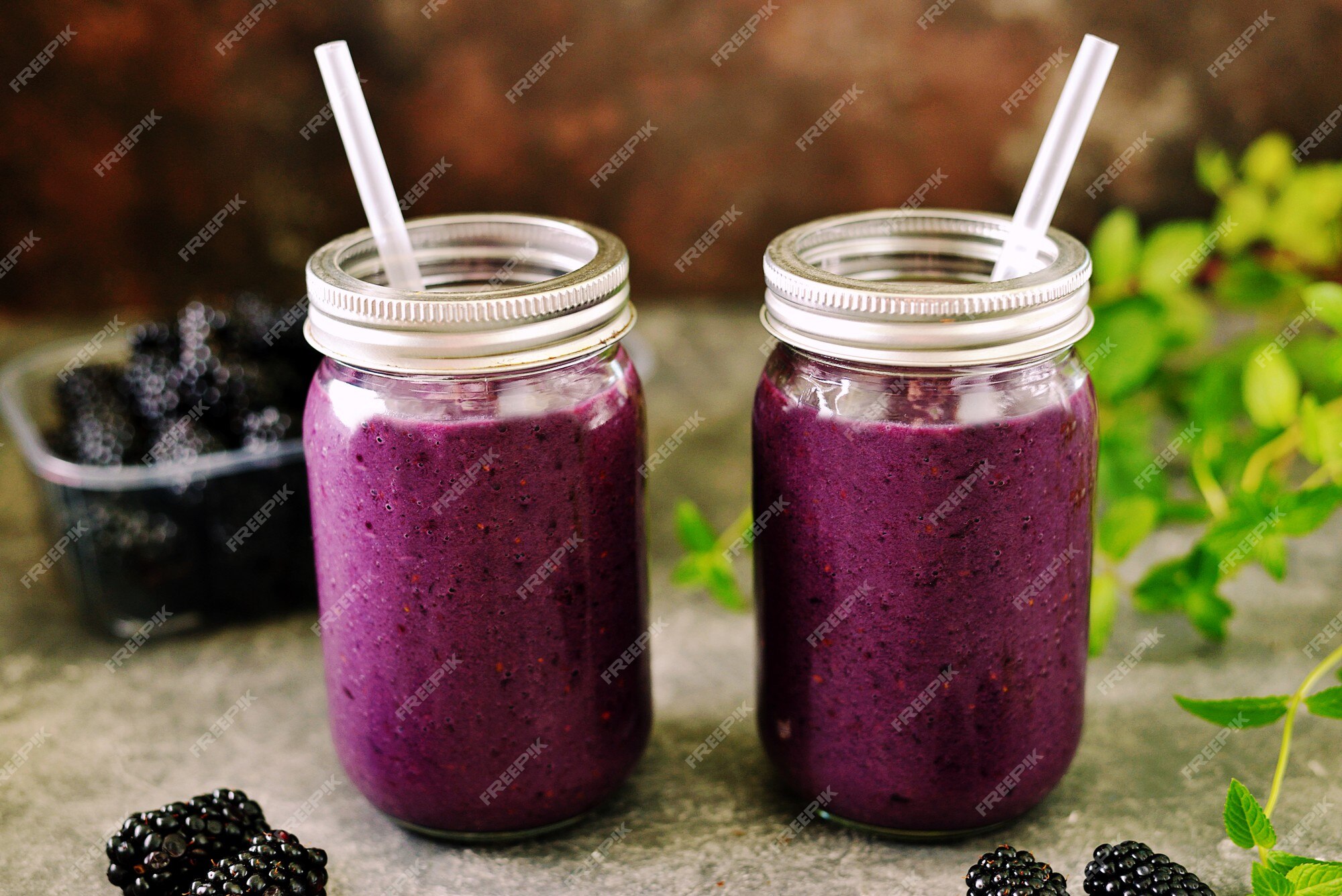 Premium Photo   Healthy blackberry smoothie with natural yogurt ...