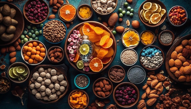 Free photo healthy bowl of organic fruit and spices generated by ai