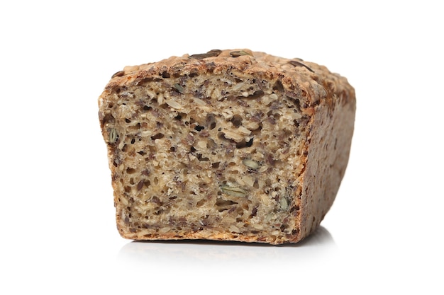 Healthy bread on a white surface
