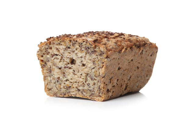 Healthy bread on a white surface