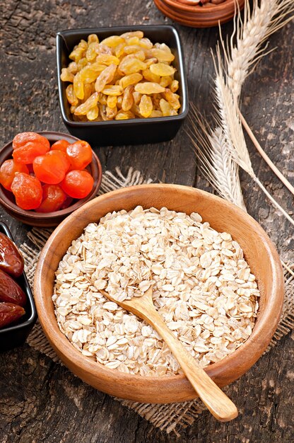 Healthy breakfast - oatmeal and berries