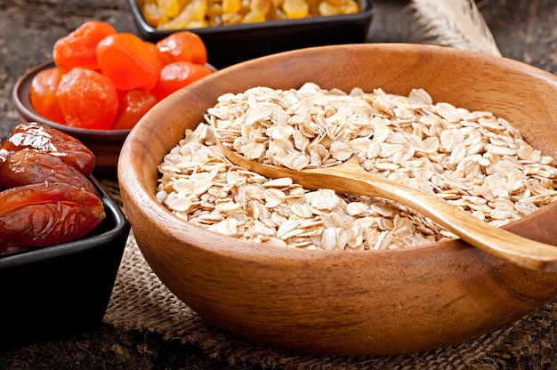 Healthy breakfast - oatmeal and berries