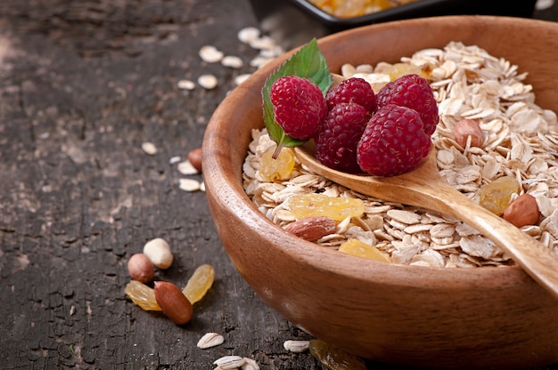 Healthy breakfast - oatmeal and berries